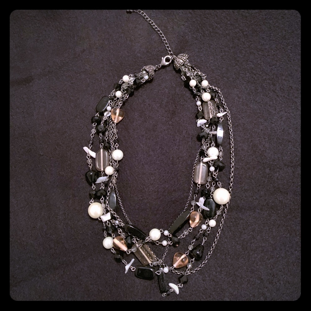 Lia Sophia Metal and Bead Necklace